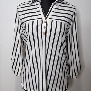 Chic Striped Button Down Shirt